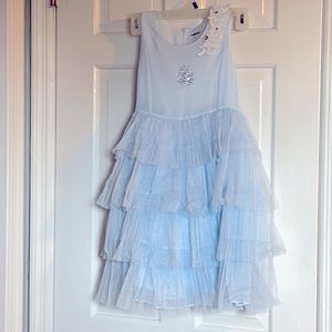 A rare much designed dress for a young girls, formal dress in light blue